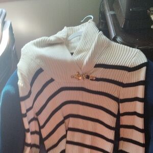 Ralph Lauren Cream and Black Cowl Neck Sweater